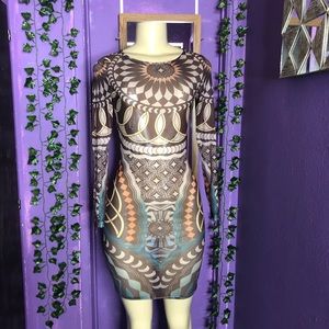 Sheer midi printed dress size M